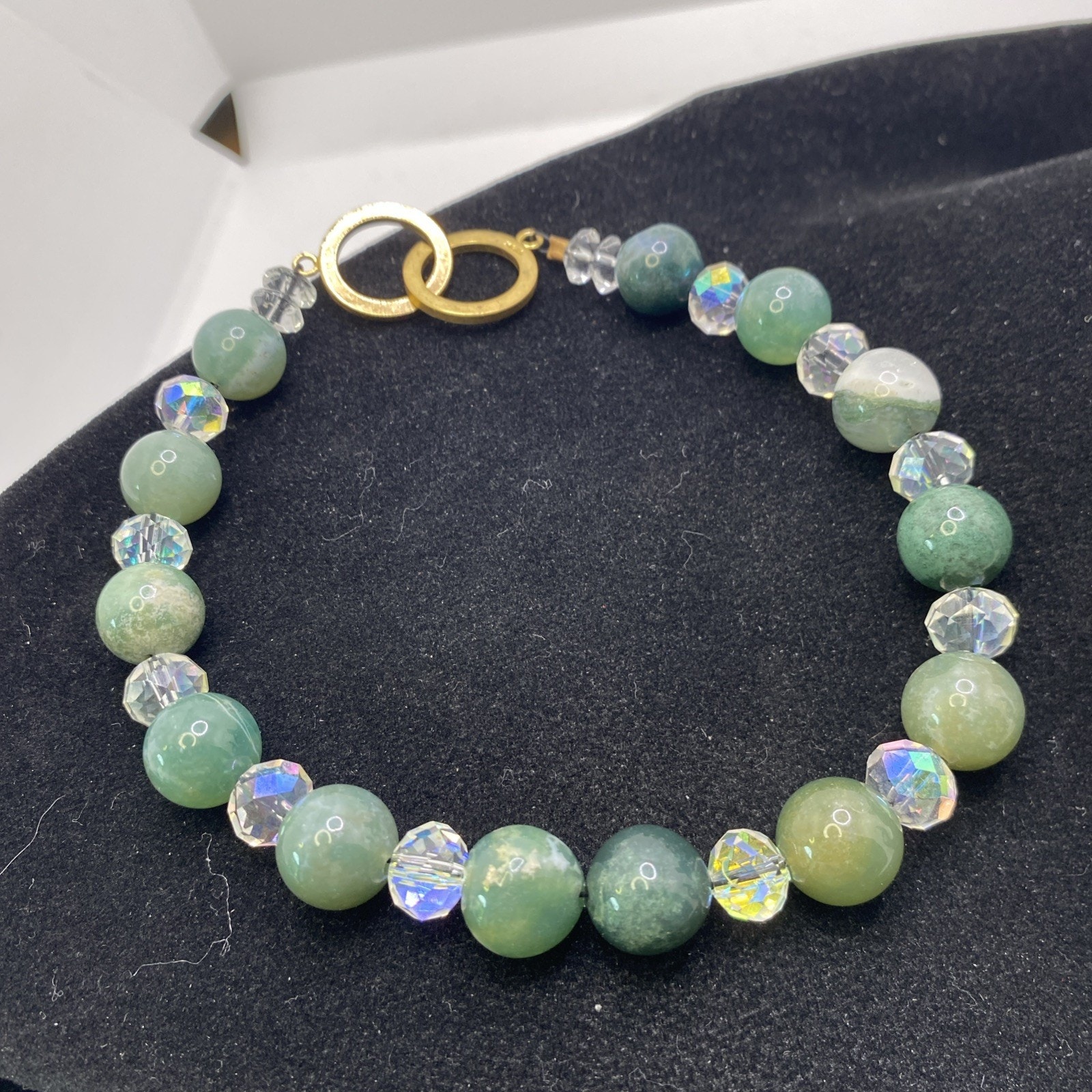 Womens Green Beaded Bracelet Womens Fashion Wellness
